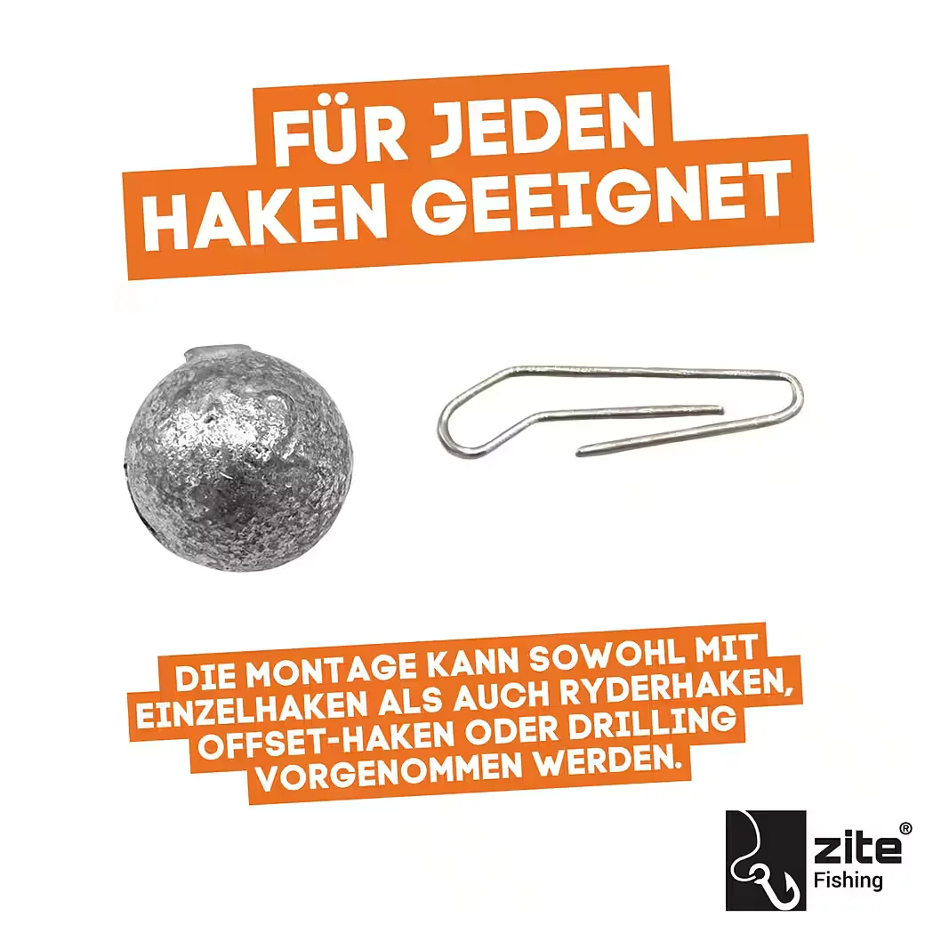 ZITE Cheburashka Jigkopf Set 6 bis 14 g 30 Stück Box Bleikugeln
