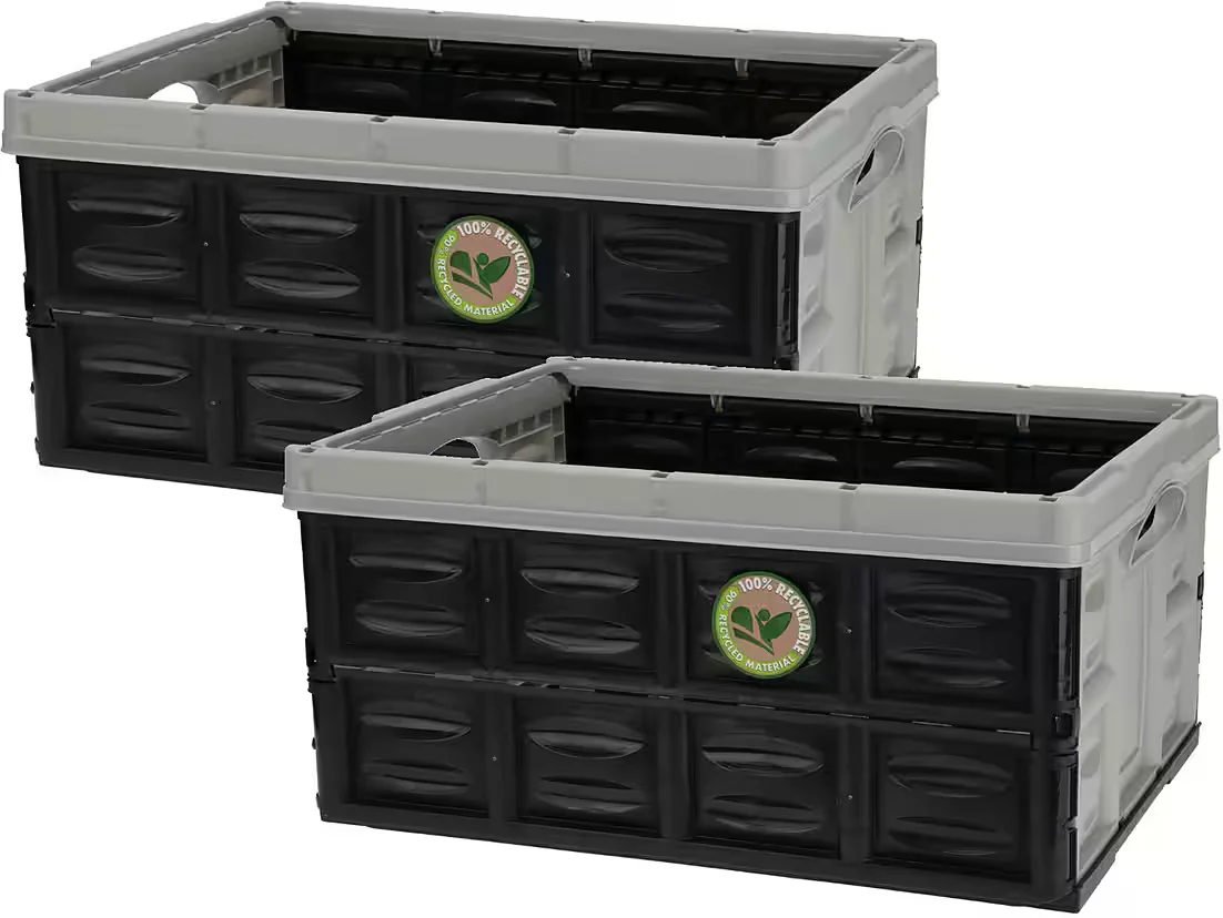 KOOPMAN Klappbox 45 L Faltkiste Einkaufskiste Autobox 2er Set