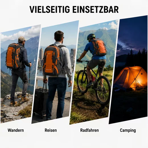 FORRLITE Wanderrucksack 60L Trekkingrucksack Fahrradrucksack