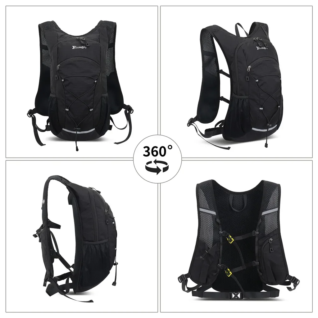 JUNLETU Wander und Fahrradrucksack mit Trinkblase wasserdicht Grau