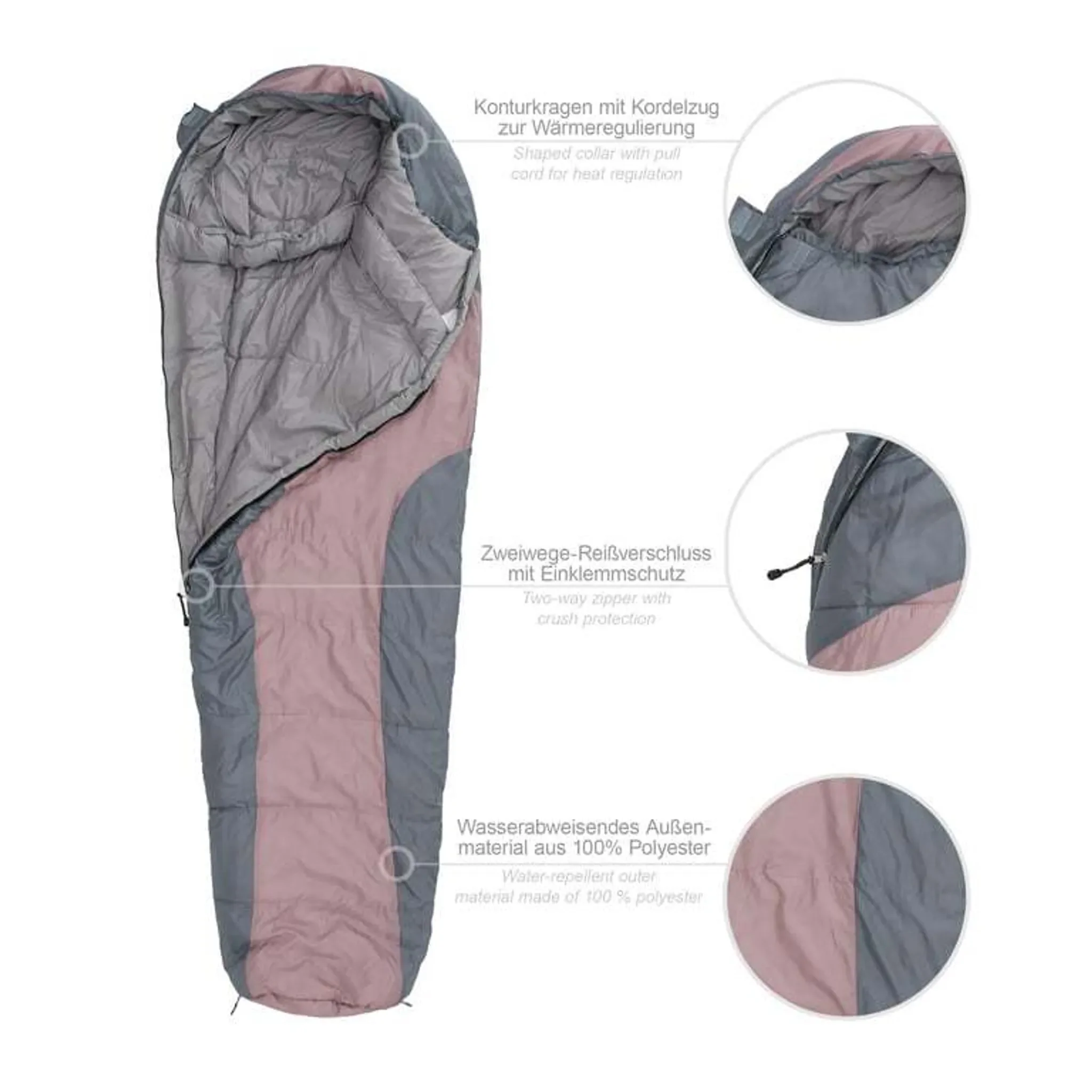 Where Tomorrow Mumienschlafsack 230x80 cm rose Camping