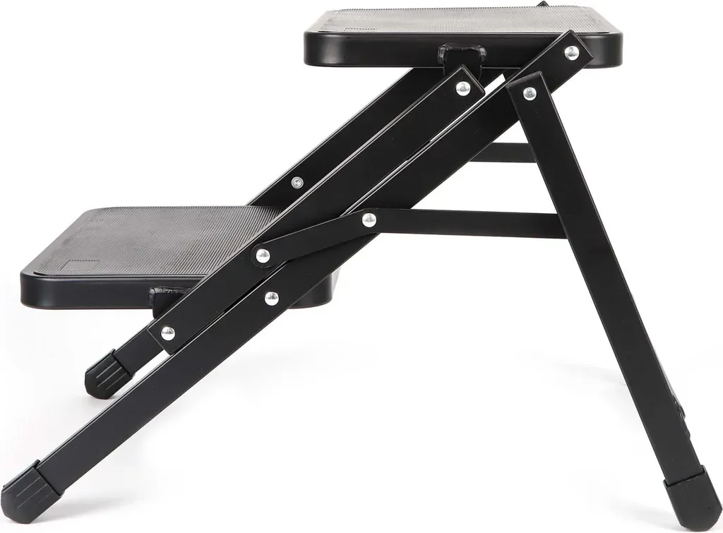 Wiltec Doppeltrittstufe Stahl 2 Stufen bis 200 kg Camping Trittleiter