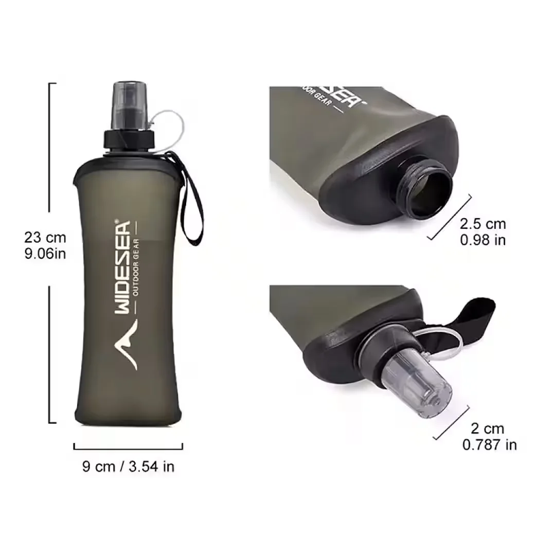SPORT-KNIGHT Faltbare Trinkflasche 500ml BPA-frei TPU Wandern Festival