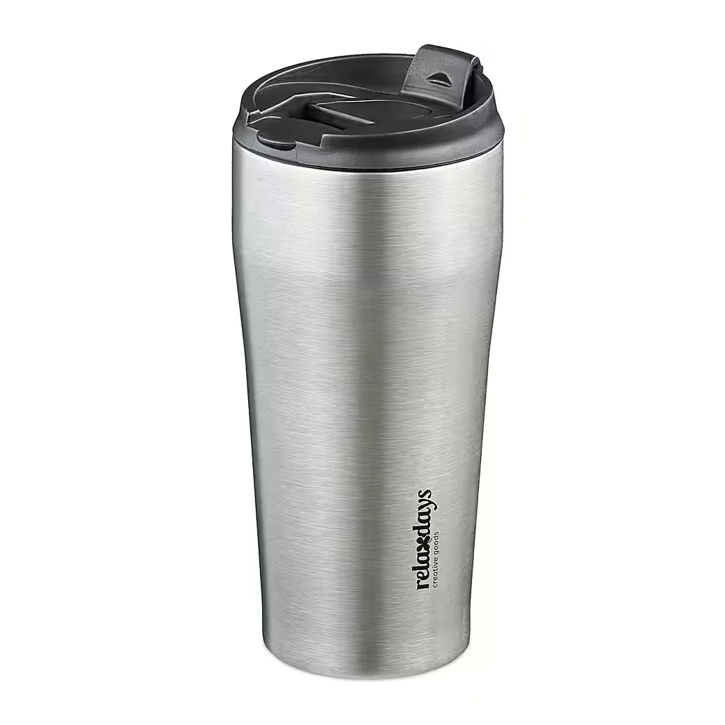 Relaxdays Thermobecher Edelstahl 400 ml Isolierbecher