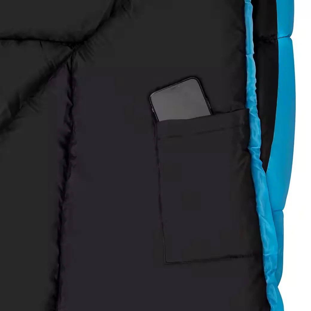 NILS CAMP Mumienschlafsack warm Schwarz Blau mit Innentasche Outdoor