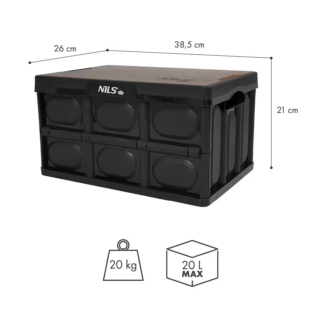NILS CAMP 2in1 klappbare Campingbox 20L mit Arbeitsfläche