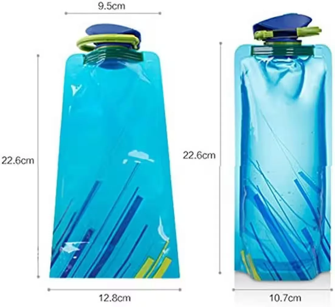 FELIXLEO Trinkflaschen 3er Set 700 ml faltbar wiederverwendbar