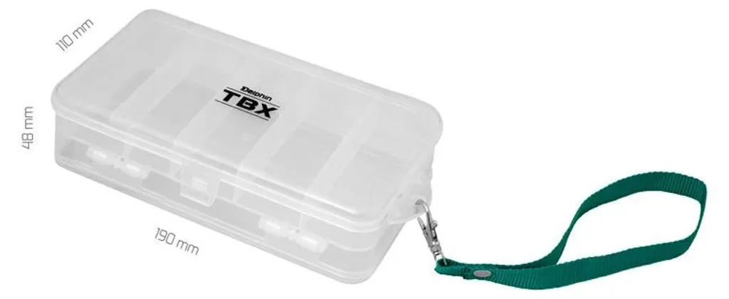 DELPHIN TBX Duo 190-6P Köderbox 19x11x4,8 transparent mit Trageschnur