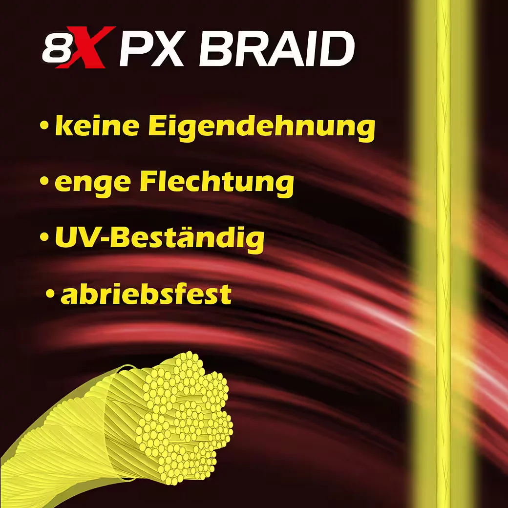 PARADOX FISHING Geflochtene Angelschnur 8x PX