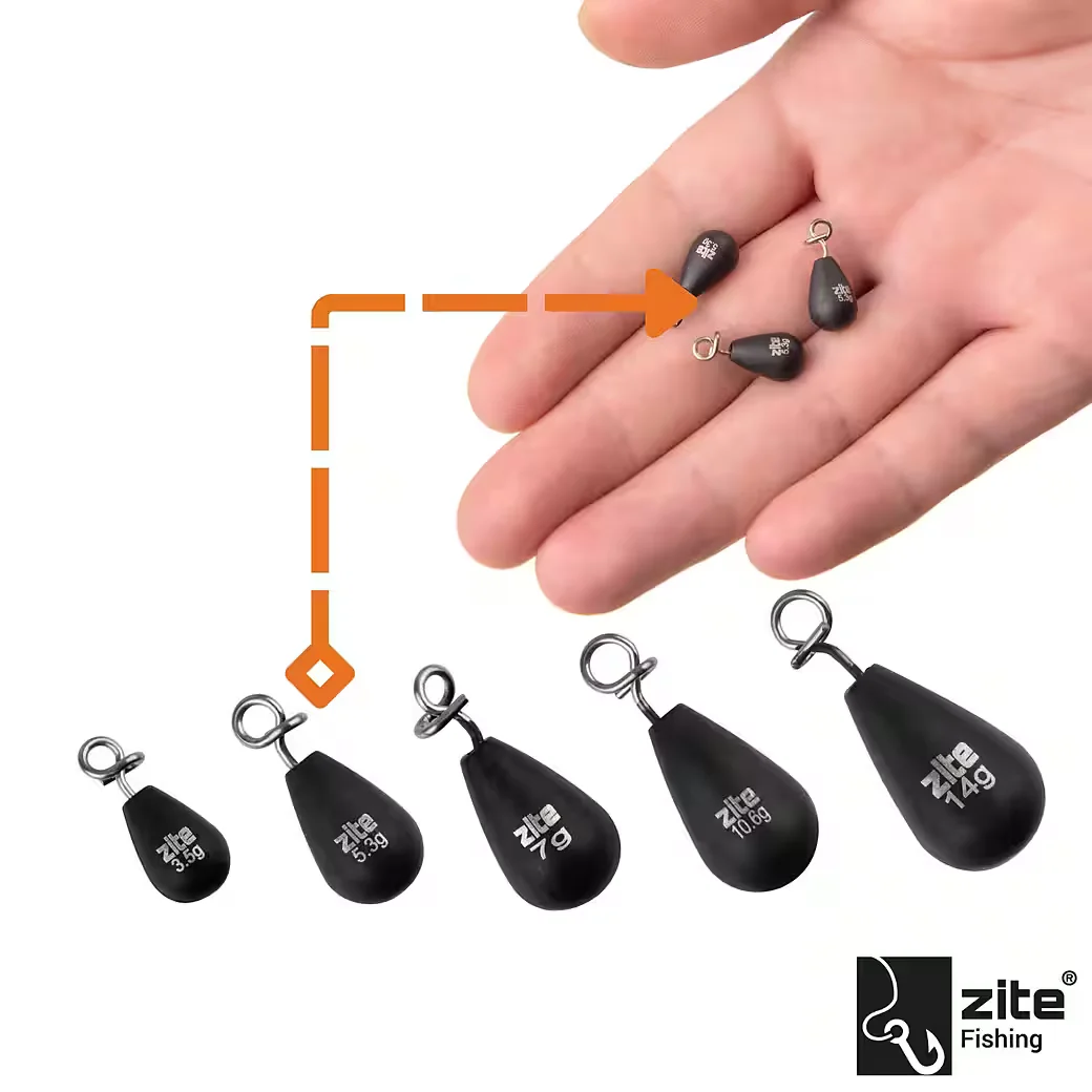 ZITE Tungsten Fastach Angelgewichte 3,5-14 g beschichtet Jika Rig