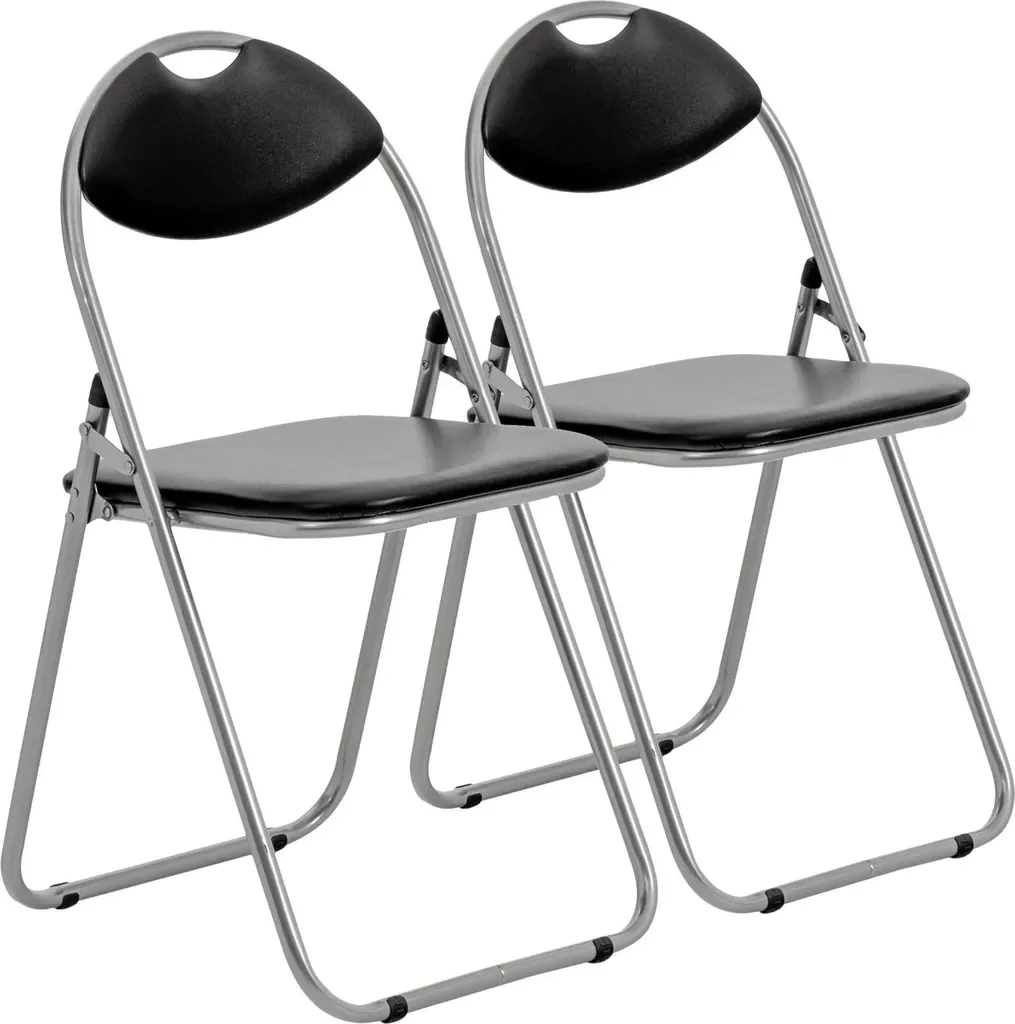 Harbor Housewares gepolsterte Klappstühle Schwarz Silber 2er Pack