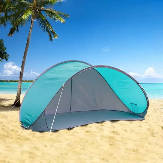 Spetebo Strandmuschel Pop Up Zelt UV 50+ 210x110 cm mit Tragetasche