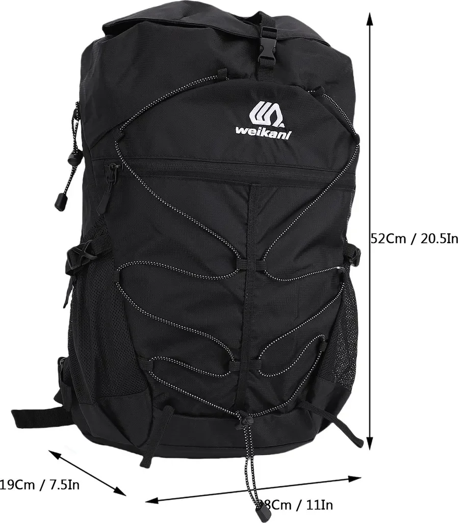 Lixada Wanderrucksack 35L leicht wasserabweisend Outdoor Schwarz
