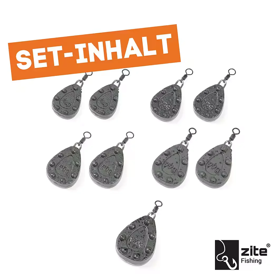 ZITE Karpfenblei Set Inline und Grip 56-140 g 9 Stück Karpfenmontage