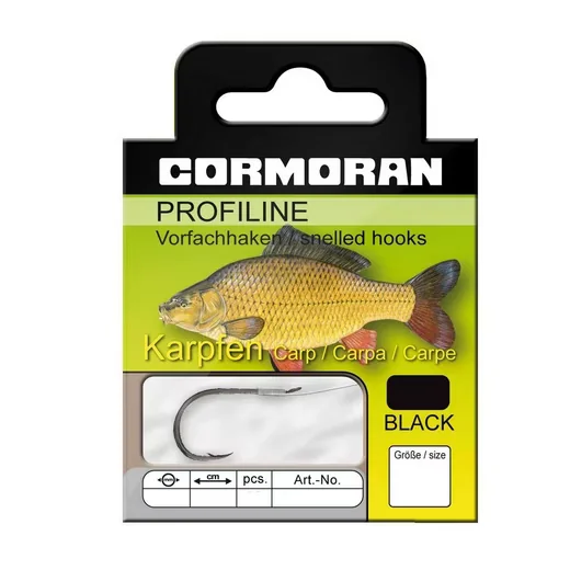 DAIWA CORMORAN Profiline Karpfenhaken gebunden Größe 8 schwarz