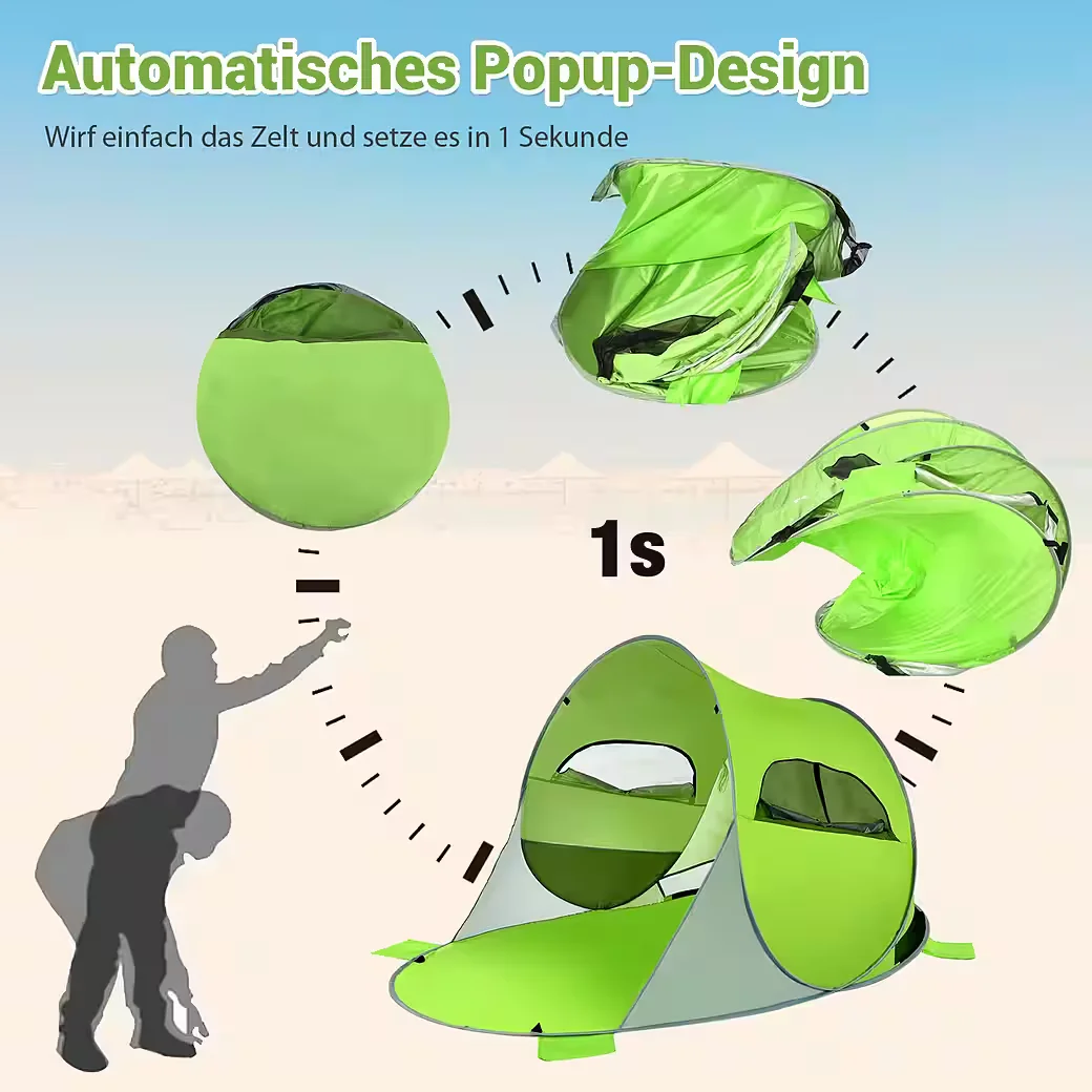 COSTWAY Strandmuschel Pop Up Strandzelt mit UV Schutz