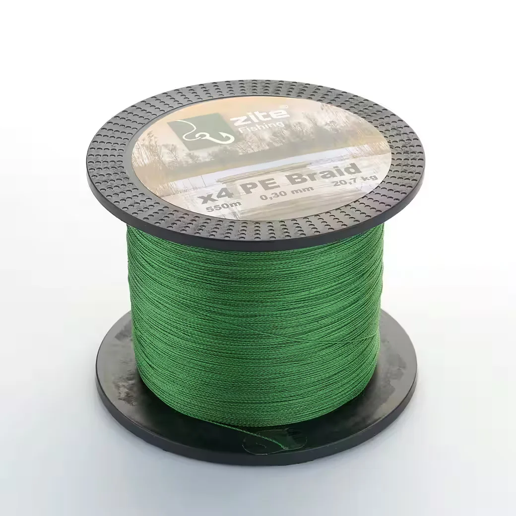 ZITE Angelschnur 4x geflochten 550 m 0,14-0,30 mm 6,8-20,7 kg