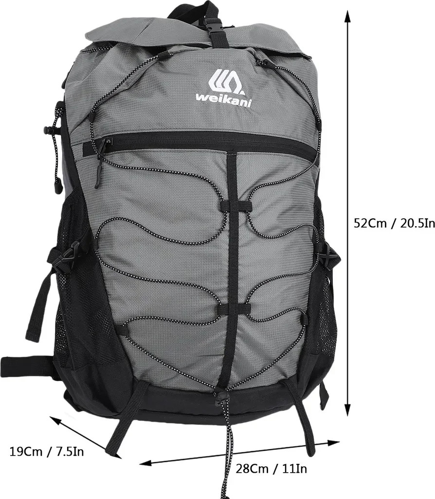 Lixada Wanderrucksack 35L leicht wasserabweisend Outdoor Reise grau