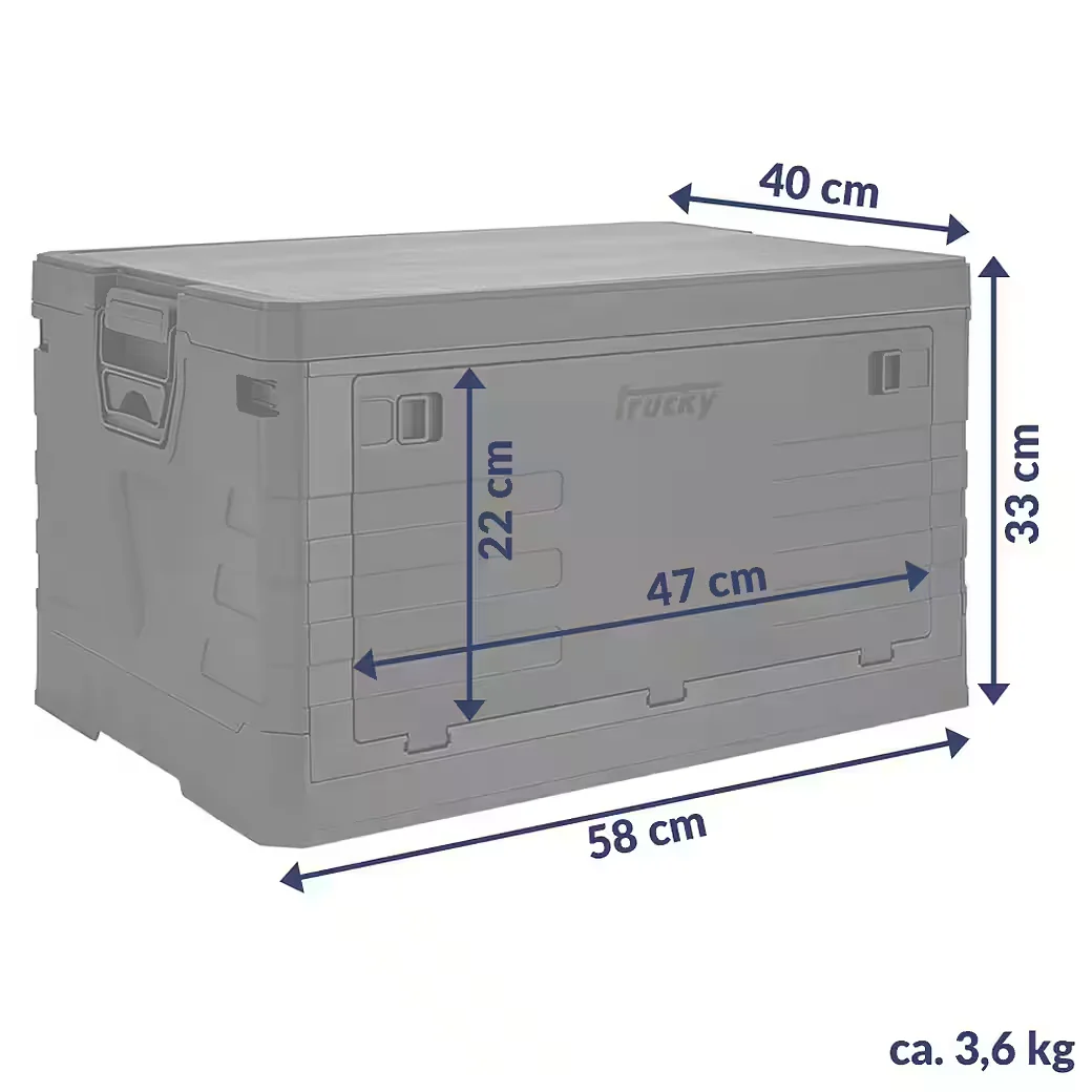 TRUCKY Faltbox 75L Klappbox Camping, 58x40x33 cm, Grün