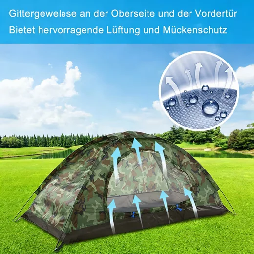 GARRYFIZH Kuppelzelt 1 Person ultraleicht wasserdicht tarnfarben