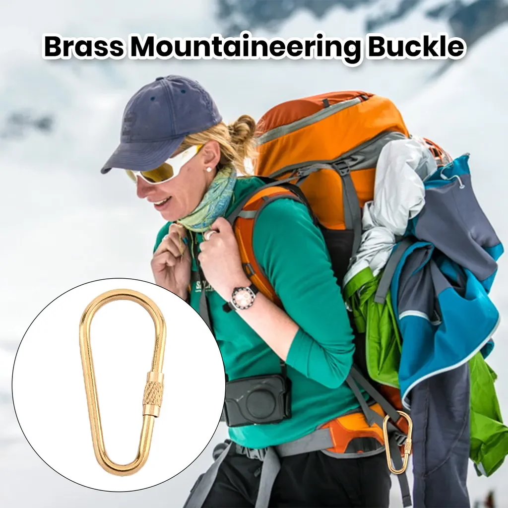 Homedvery Messing Karabiner Schlüsselanhänger mit Schraubverschluss