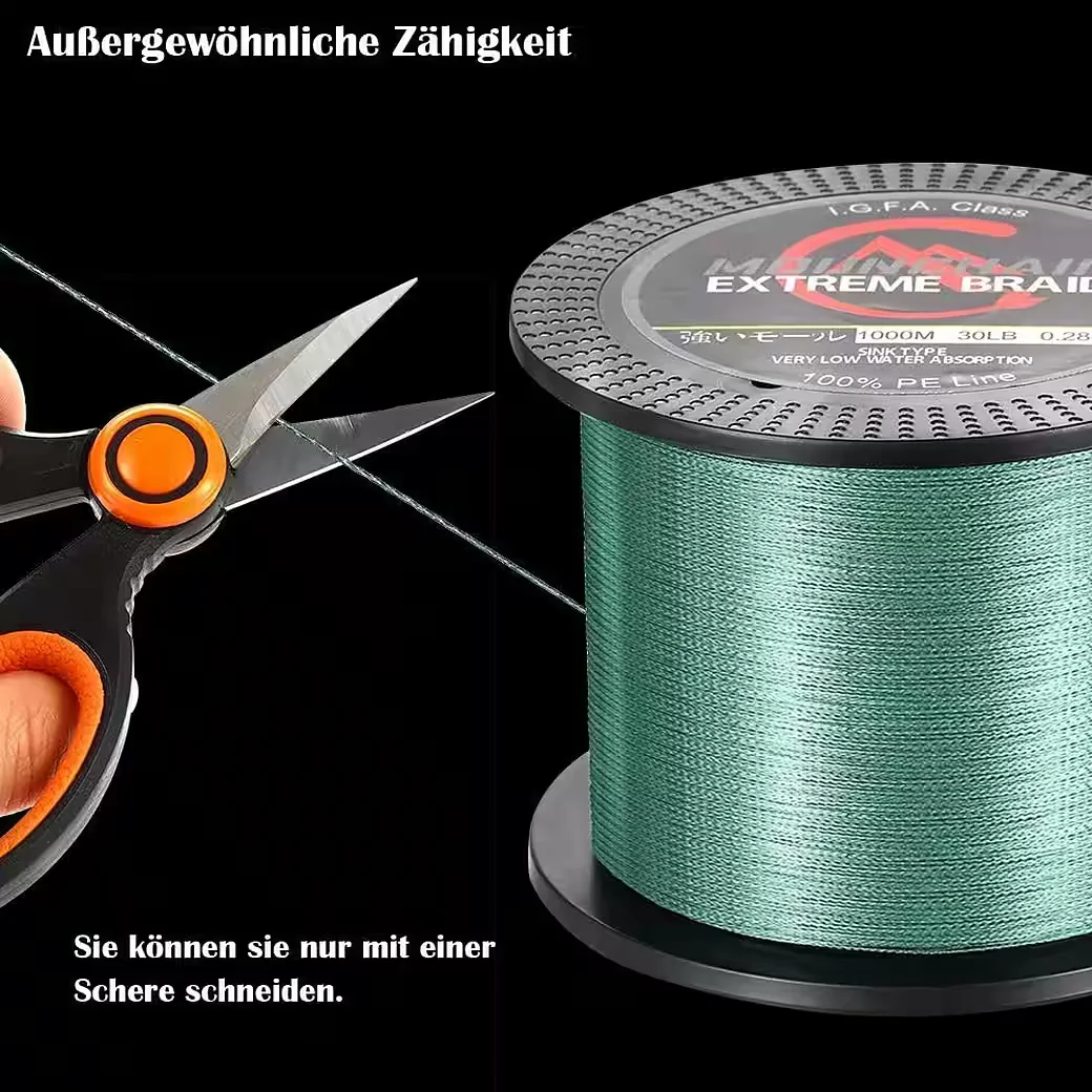GARVEEMORE Geflochtene Angelschnur 4/8-fach PE hochfest 300-1000 m