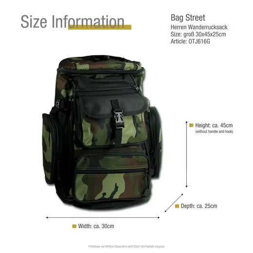 Bag Street Outdoor Rucksack robust Freizeitrucksack Armygrün
