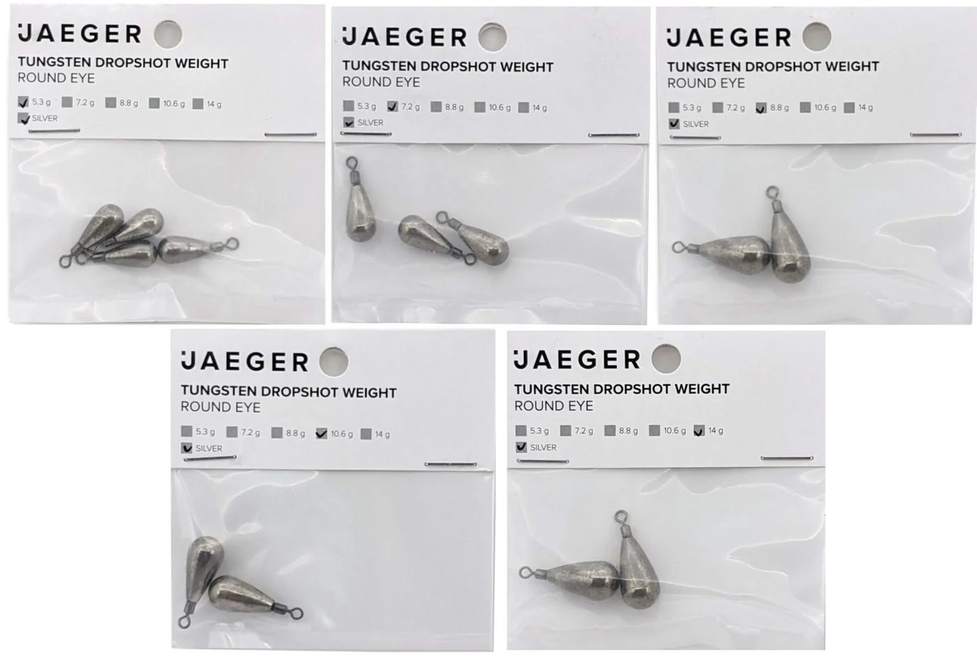 JAEGER Drop Shot Blei Wolfram Tear Drop Natural Gewichte