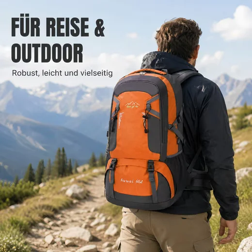 FORRLITE Wanderrucksack 60L Trekkingrucksack Fahrradrucksack