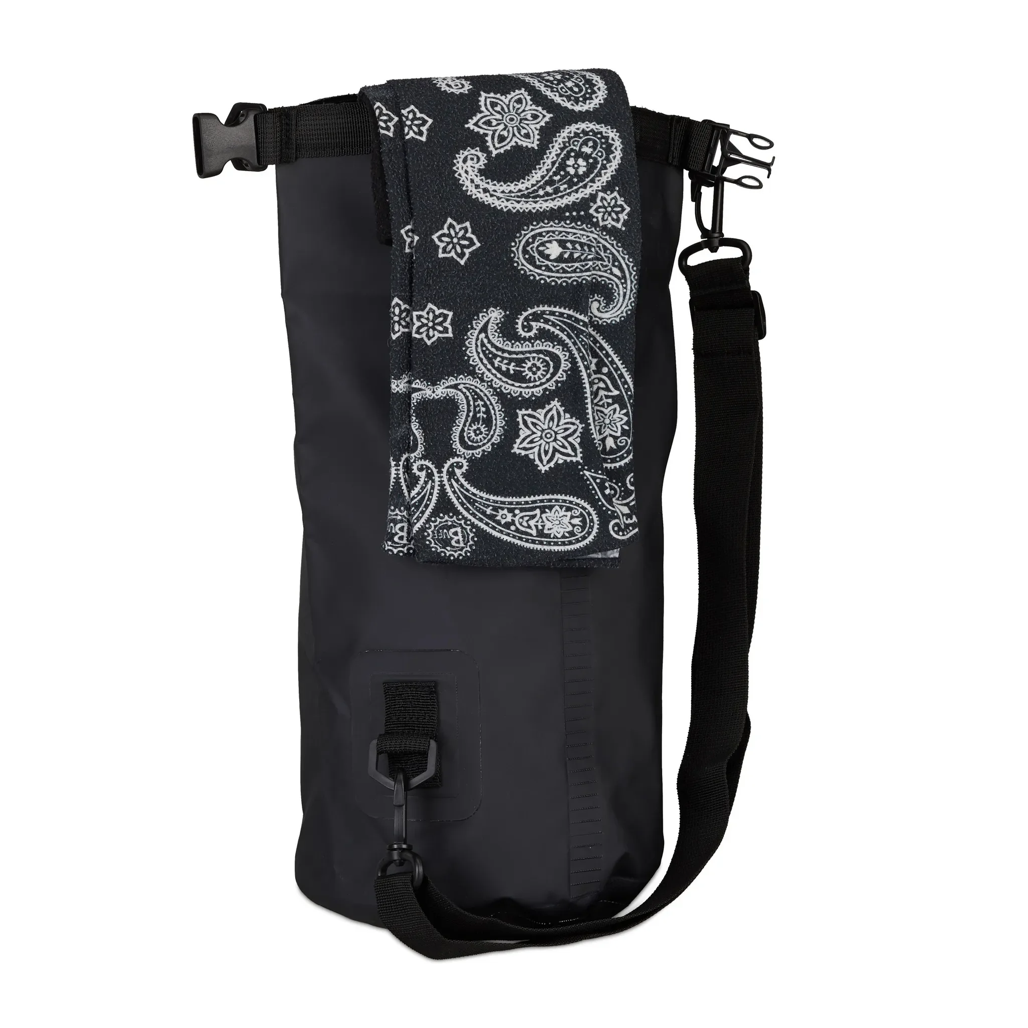 Relaxdays Ocean Pack Dry Bag 5L wasserdicht Trockentasche schwarz