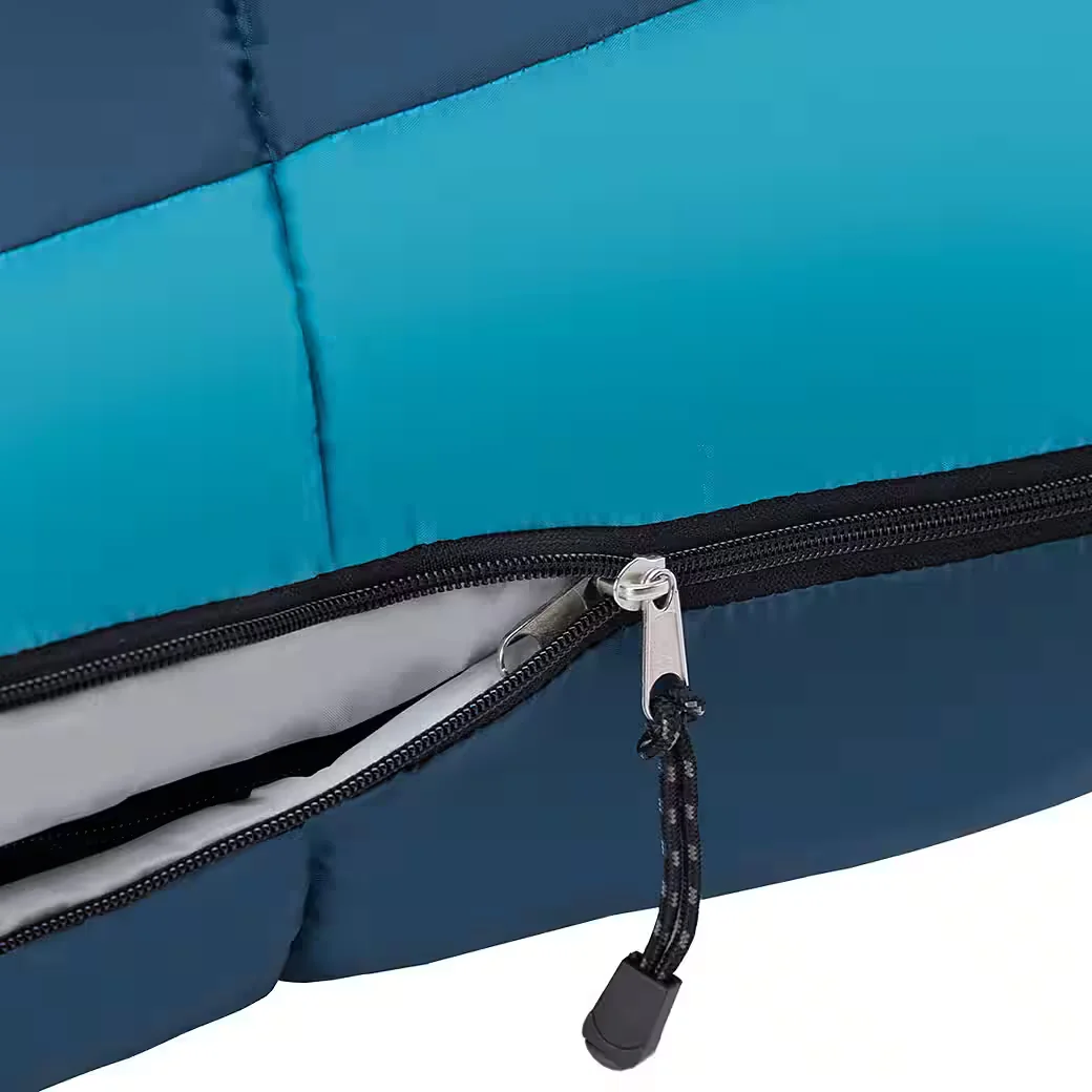 NILS CAMP Mumienschlafsack warm Grau/Blau mit Innentasche