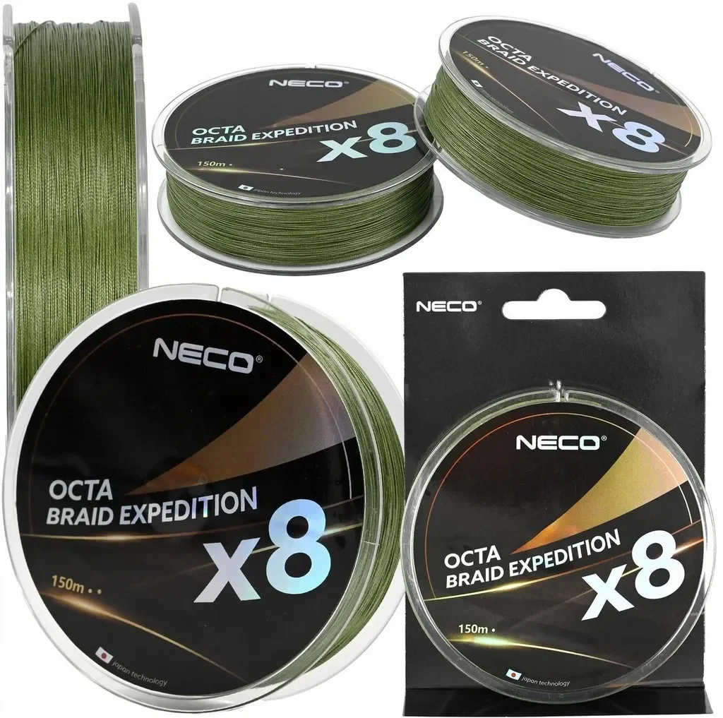 Neco Octa Braid Expedition X8 150m 0,12mm Grün Geflochtene Angelschnur