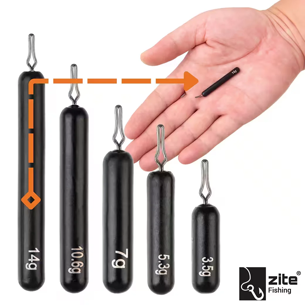 ZITE Tungsten Drop Shot Angelgewichte 3,5-14 g Stabform beschichtet