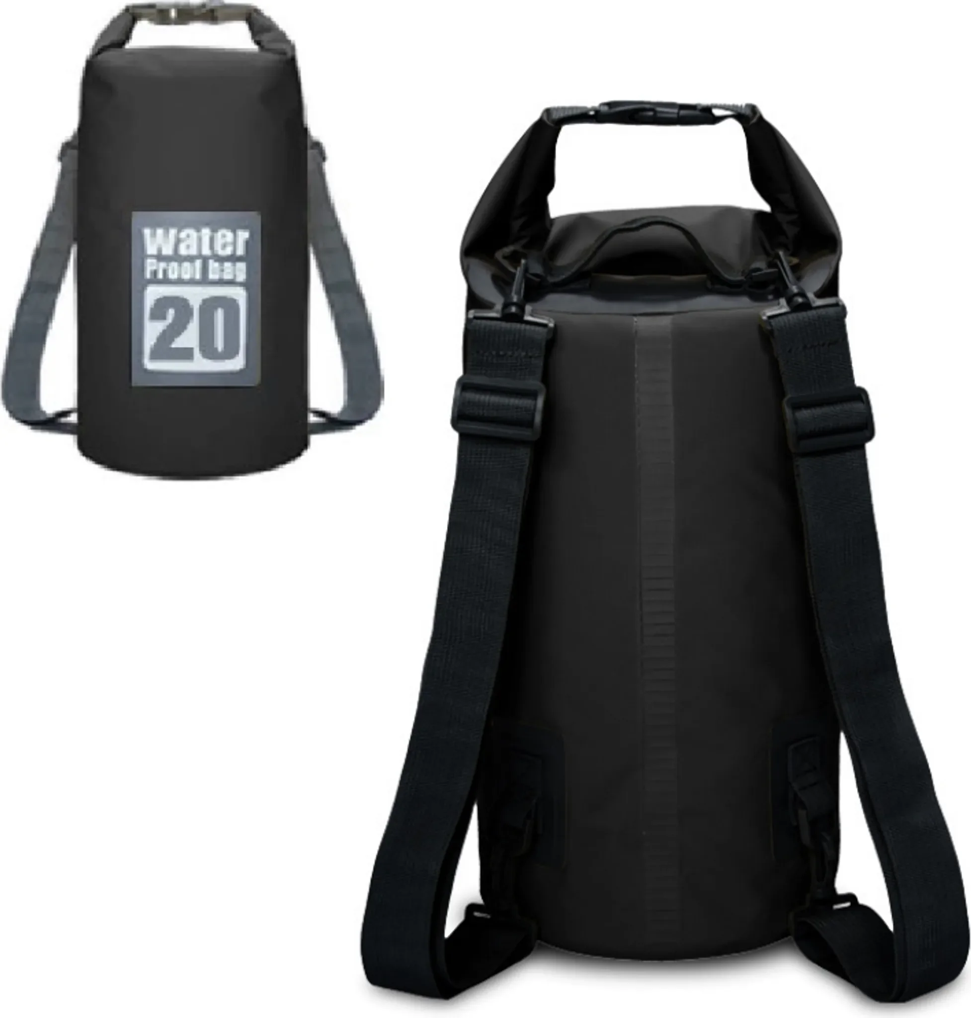 tobilu Drybag wasserdicht 20L Seesack Rolltop Rucksack schwarz