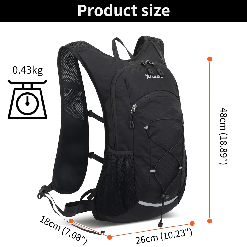 JUNLETU Wander und Fahrradrucksack mit Trinkblase wasserdicht Grau
