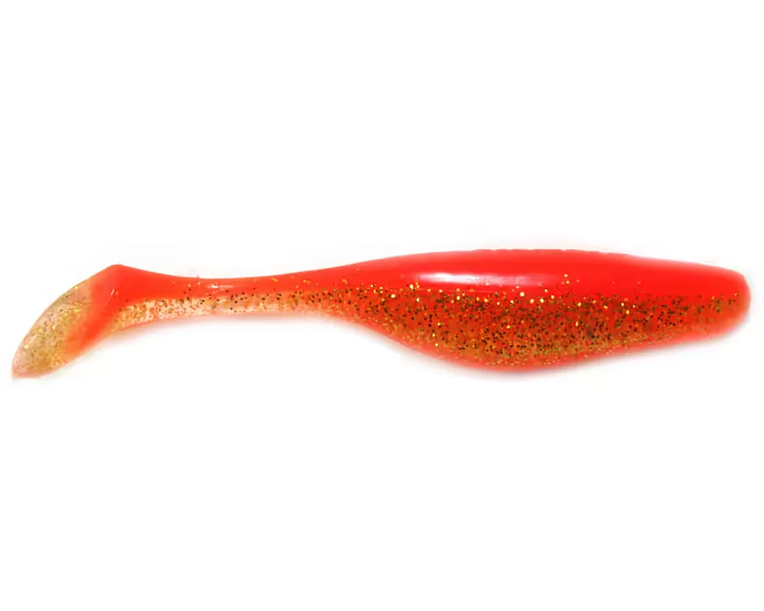 JENZI River Shad Gummifisch Kunstköder USA Bass Glitter Orange