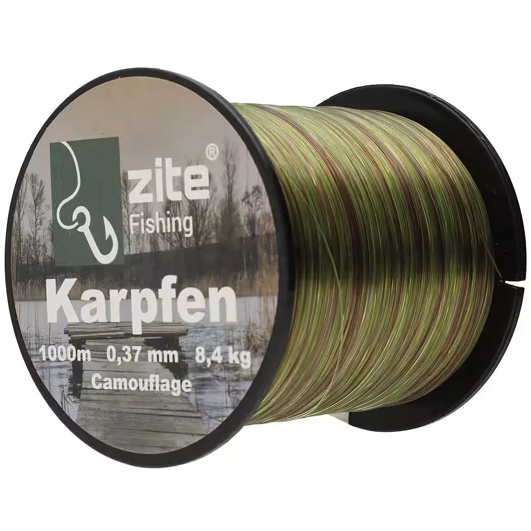 ZITE Angelschnur Camouflage Karpfen Nylon 0,37mm Tragkraft 8,4kg 1000m