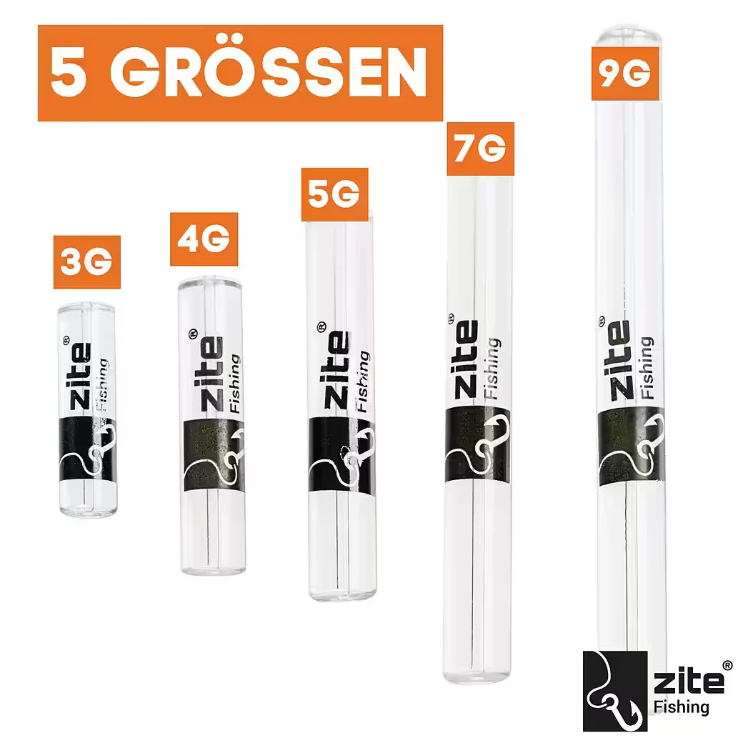 ZITE Forellenglas Angelgewichte 5 Stück 3-9 g geringe Scheuchwirkung