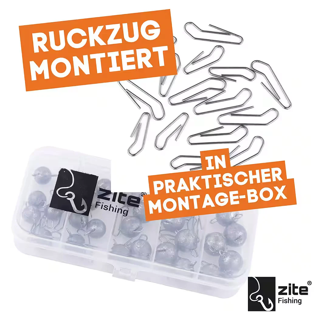 ZITE Cheburashka Jigkopf Set 6 bis 14 g 30 Stück Box Bleikugeln