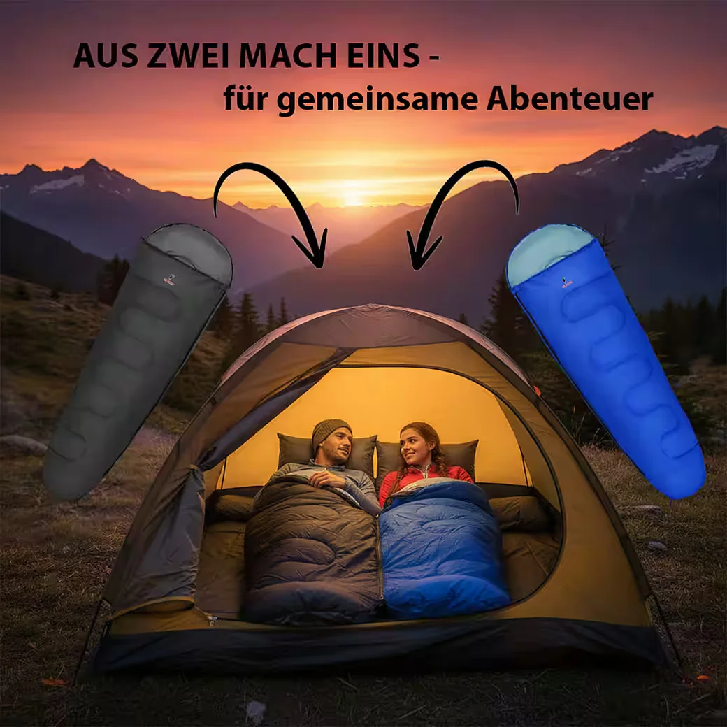 ALPIDEX Mumienschlafsack 225 x 80 cm bis -17 Grad