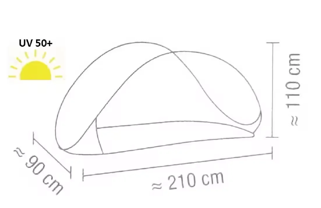 Haushalt International Pop Up Strandmuschel XL UV Schutz 50 Plus