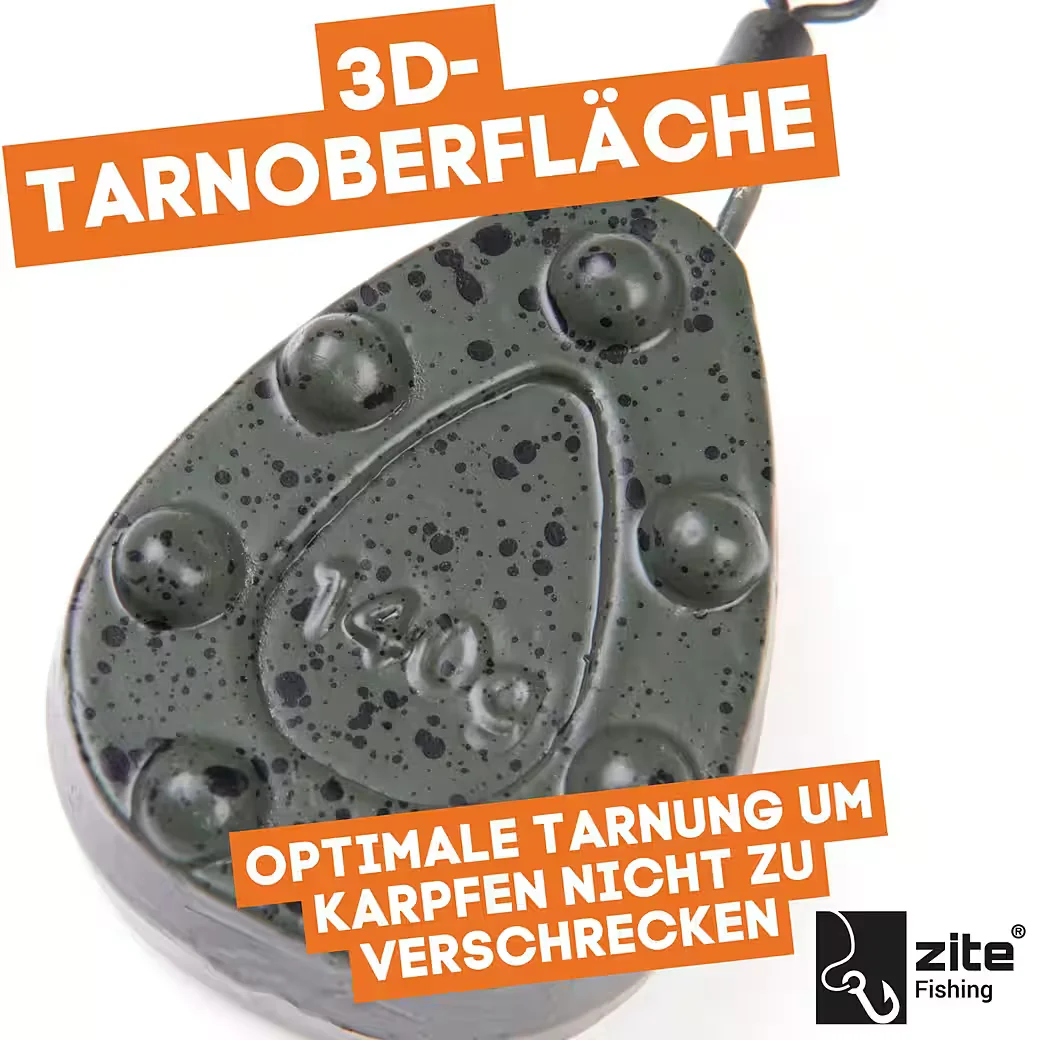 ZITE Karpfenblei Set Inline und Grip 56-140 g 9 Stück Karpfenmontage
