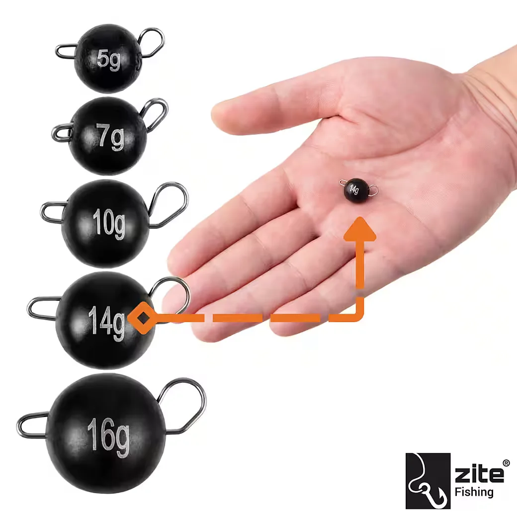 ZITE Tungsten Cheburashka Gewichte 5-16 g Mattschwarz Finesse Angeln
