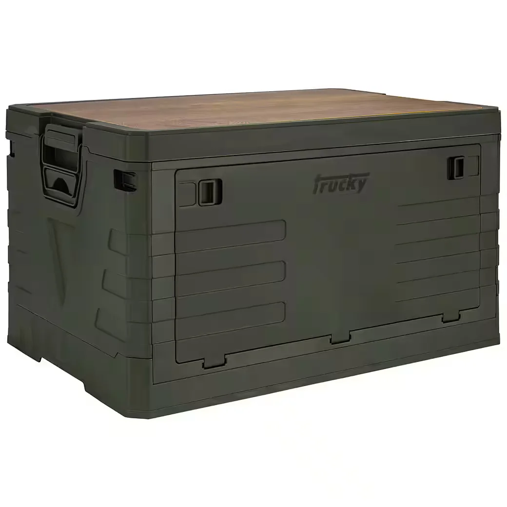TRUCKY Faltbox 75L Klappbox Camping, 58x40x33 cm, Grün