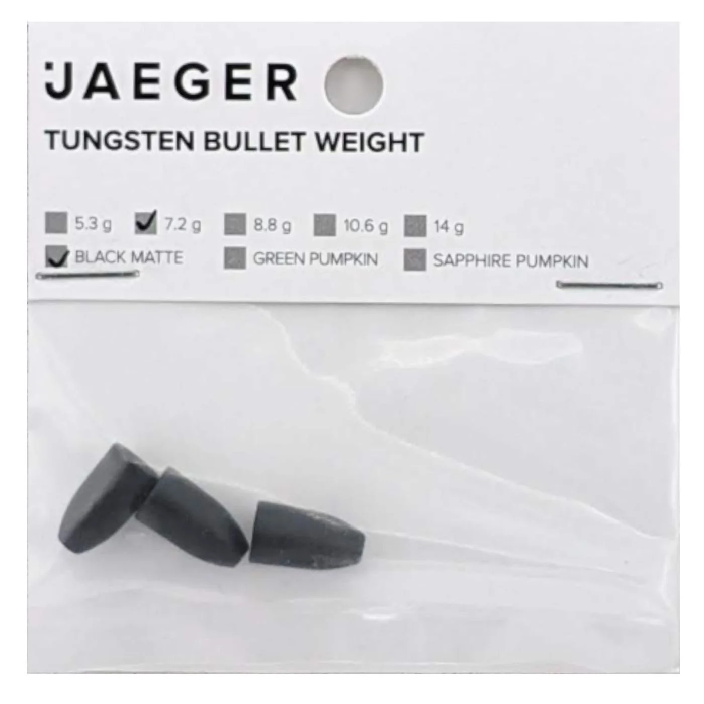 JAEGER Jaeger Fishing Tungsten Bullet Weight Patronenblei schwarz matt
