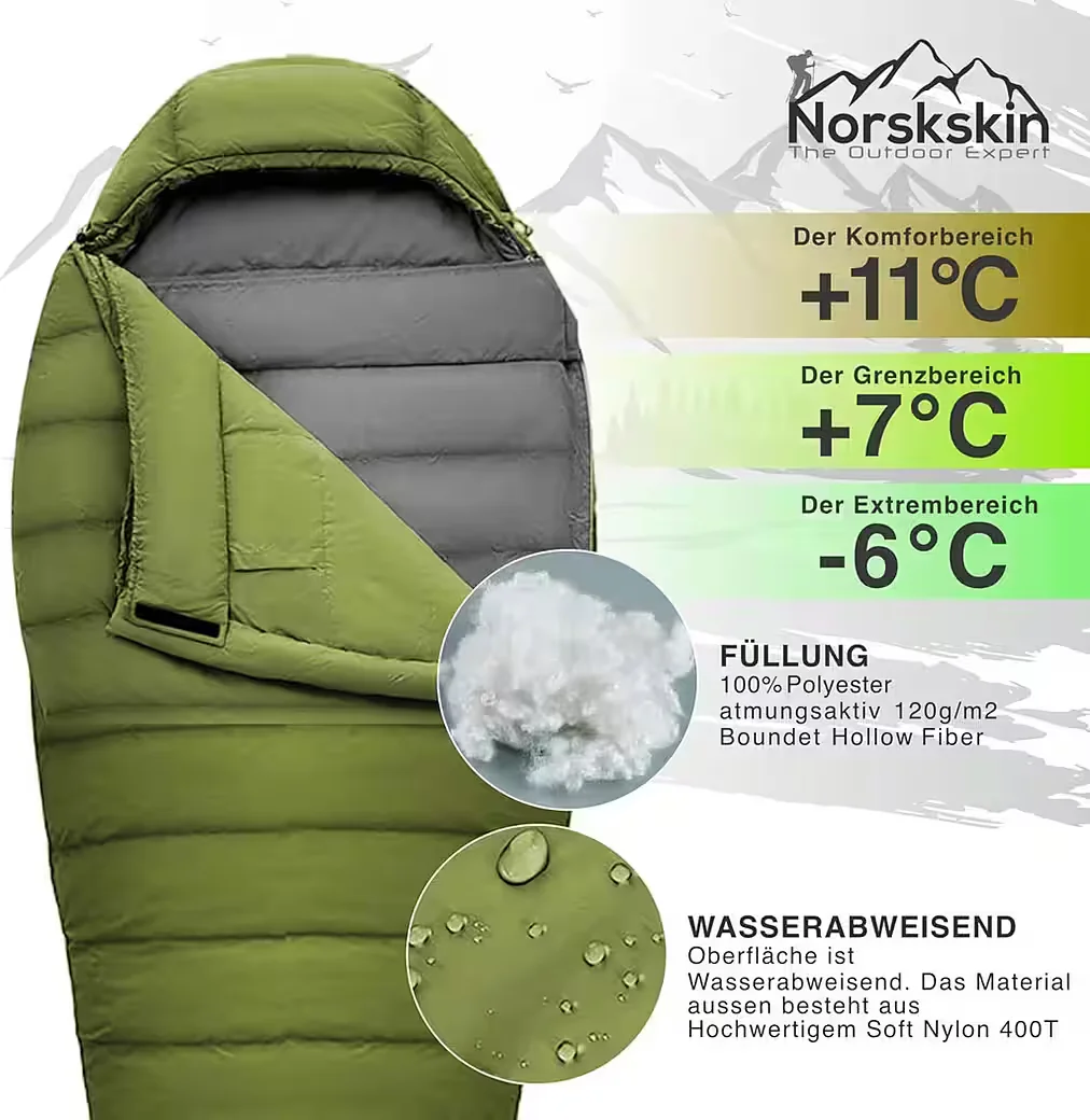 NORSKSKIN Mumienschlafsack Ultralight 220 cm 900 g
