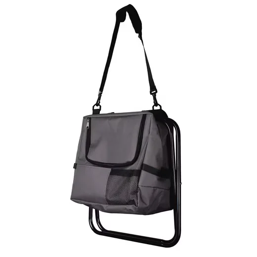MOJAWO Klappstuhl Campingstuhl Anglerstuhl mit Kühltasche Schwarz