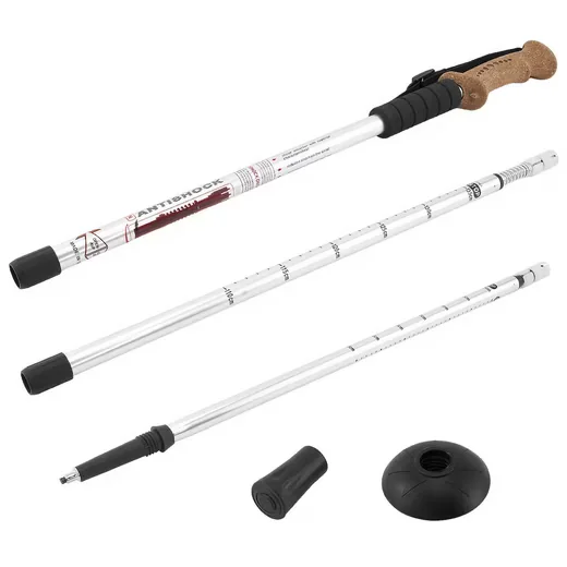 MIDGARD Nordic Walking Stöcke 65-135 cm Teleskop Antischock Korkgriff