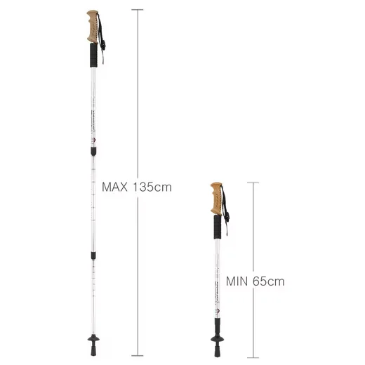 MIDGARD Nordic Walking Stöcke 65-135 cm Teleskop Antischock Korkgriff