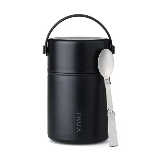 VINSUN Thermobehälter 800 ml Lunchbox doppelwandig mit Löffel